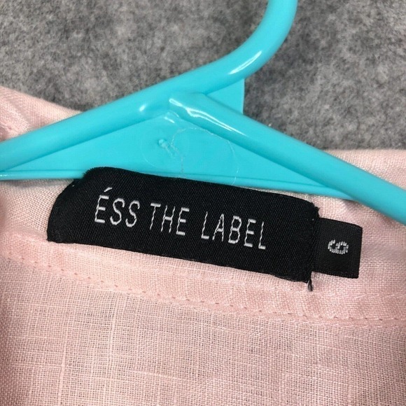Ess the Label Button Up Women's Shirt Size 6 Pink Linen top - Picture 2 of 9
